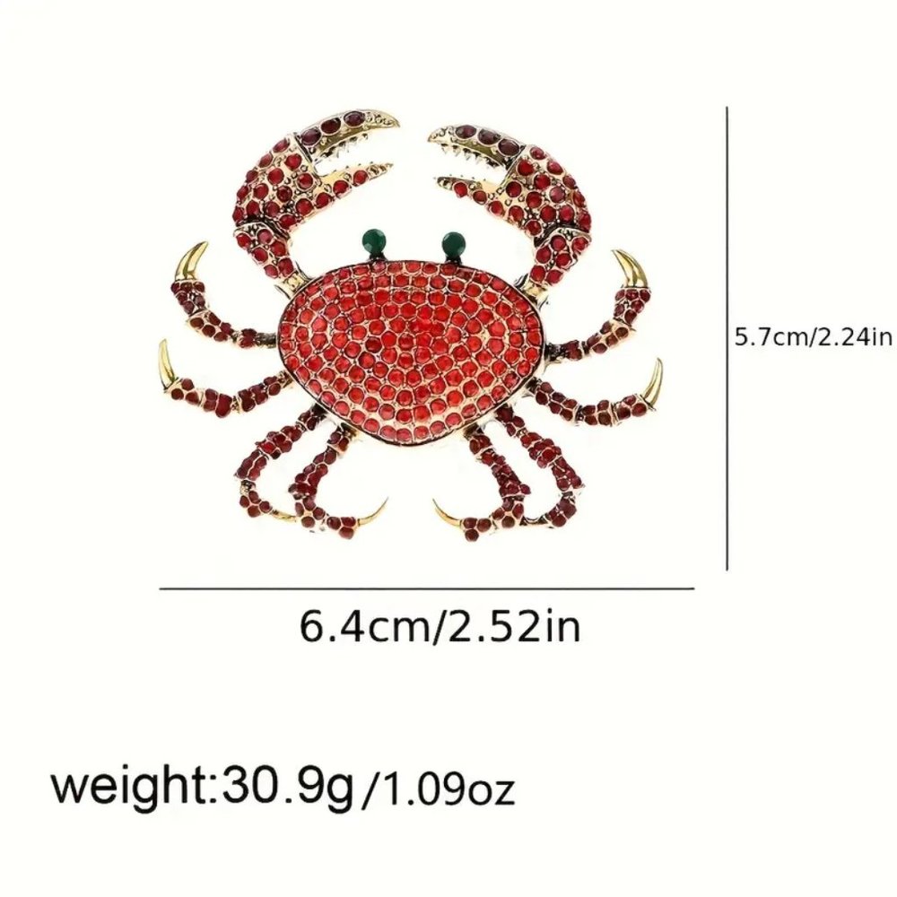 Crab Brooch Marked Heidi Daus - Picture 3 of 3